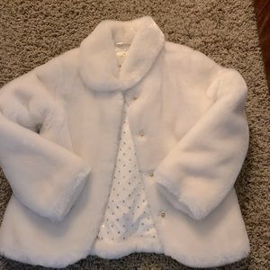 Kate spade girls jacket faux fur size 8